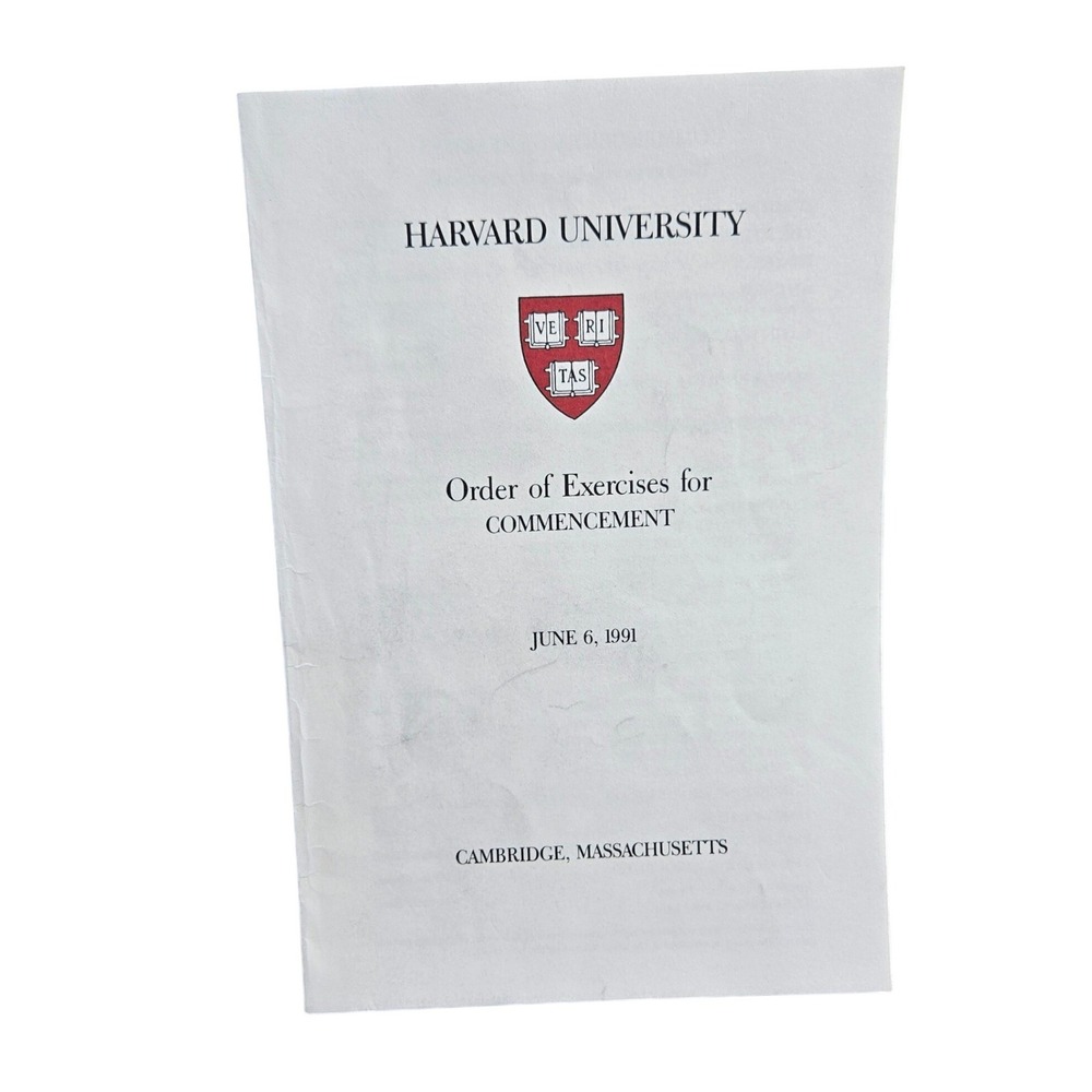 Vintage 1991 Harvard Commencement Program Order of Exercises Tercentenary Map